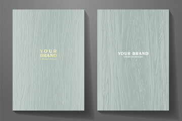 Set of light green vector background with tree bark texture  for cover design, invitation, brochure, booklet, flyer, note book, menu. 3d render wood texture.