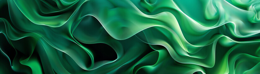 A seamless pattern of green silk. - obrazy, fototapety, plakaty