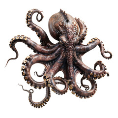 Krakens element_hyperrealistic_hyper detailed_isolated on transparent background