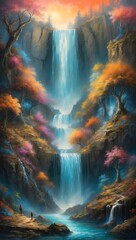 Traumhaftes Gemälde - Stimmungsvoller Wasserfall