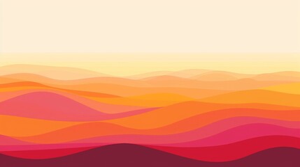 Vibrant Desert Dunes at Sunset Illustration