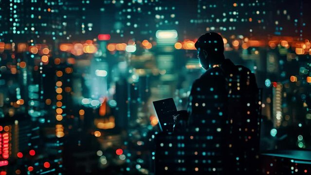 Data scientists work in a modern laboratory of a technology company on the development of a quantum computer. The concept of science, technology, machine learning, big data.
