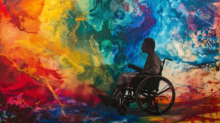 elderly person in a wheelchair - obrazy, fototapety, plakaty
