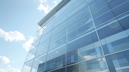 Fototapeta na wymiar Building Exterior. Modern Corporate Office Building Symbolizing Success