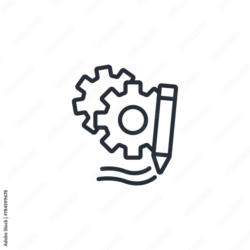 Poster modification icon. vector.editable stroke.linear style sign for use web design,logo.symbol illustrat