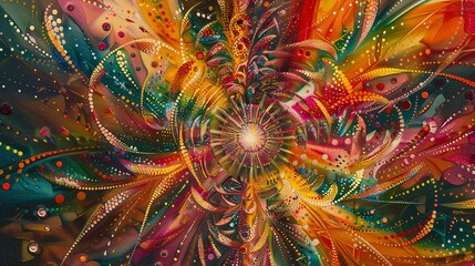 Abstract oil, kaleidoscopic patterns, bright hues, direct sunlight, macro, intricate design. - obrazy, fototapety, plakaty