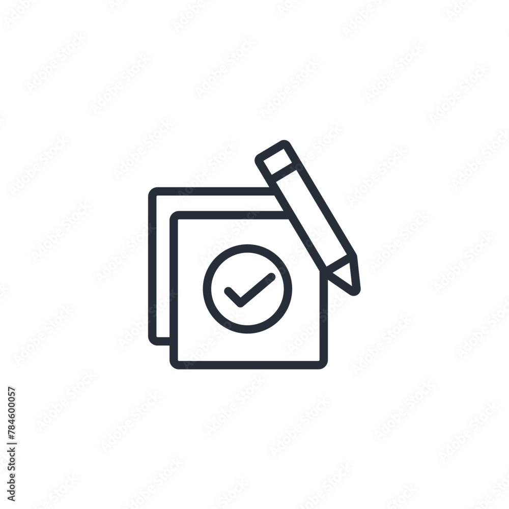 Poster correct icon. vector.editable stroke.linear style sign for use web design,logo.symbol illustration.