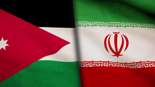 Iran and Jordan flag