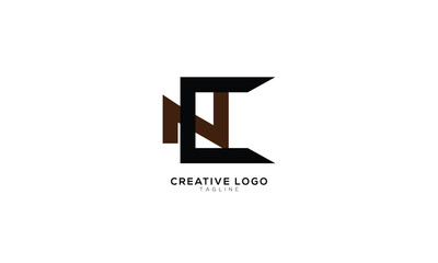 CN NC Abstract initial monogram letter alphabet logo design