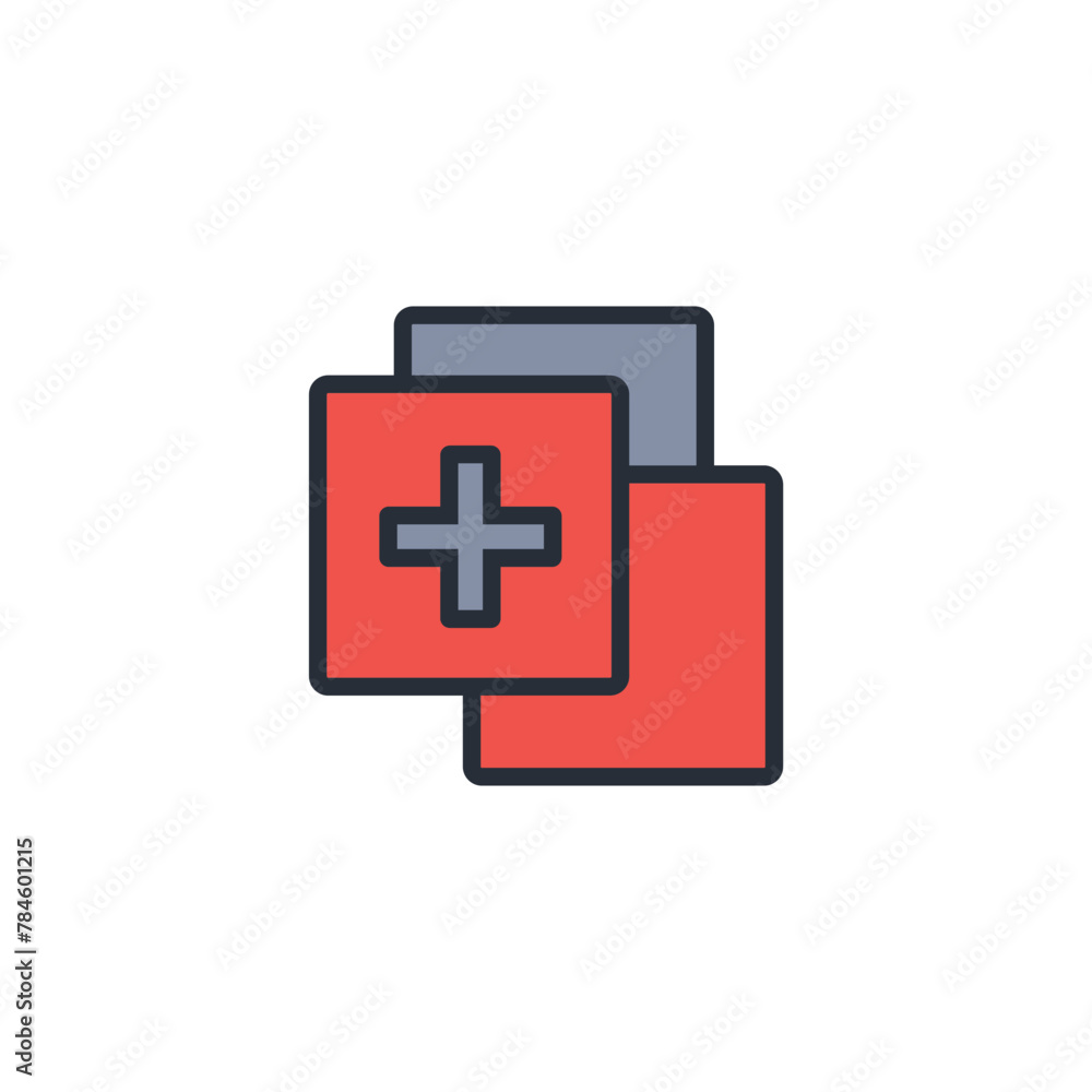 Poster duplicate icon. vector.editable stroke.linear style sign for use web design,logo.symbol illustration