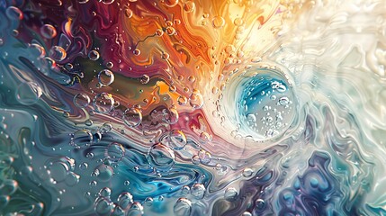 Abstract Oil painting, quantum fluctuations, oil effect, quantum foam texture, direct sunlight, macro, subatomic patterns.  - obrazy, fototapety, plakaty