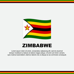 Zimbabwe Flag Background Design Template. Zimbabwe Independence Day Banner Social Media Post. Zimbabwe Design