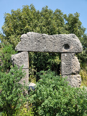 The collonaded gate in Imirzeli ruins in Erdemli, Mersin