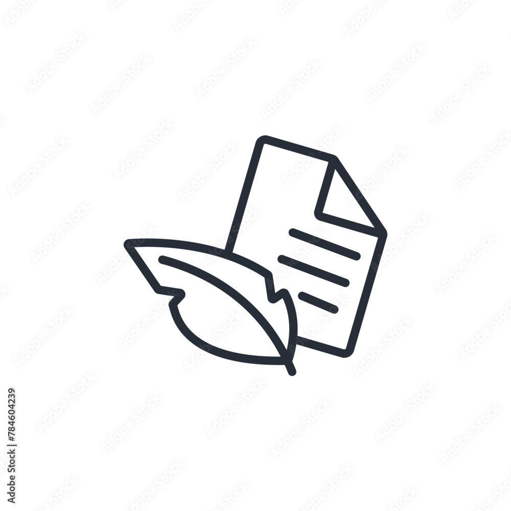 Poster write icon. vector.editable stroke.linear style sign for use web design,logo.symbol illustration.