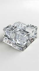 Ice Cube Tray with Transparent Background Showcasing Minimalist Design and Elegant Reflections