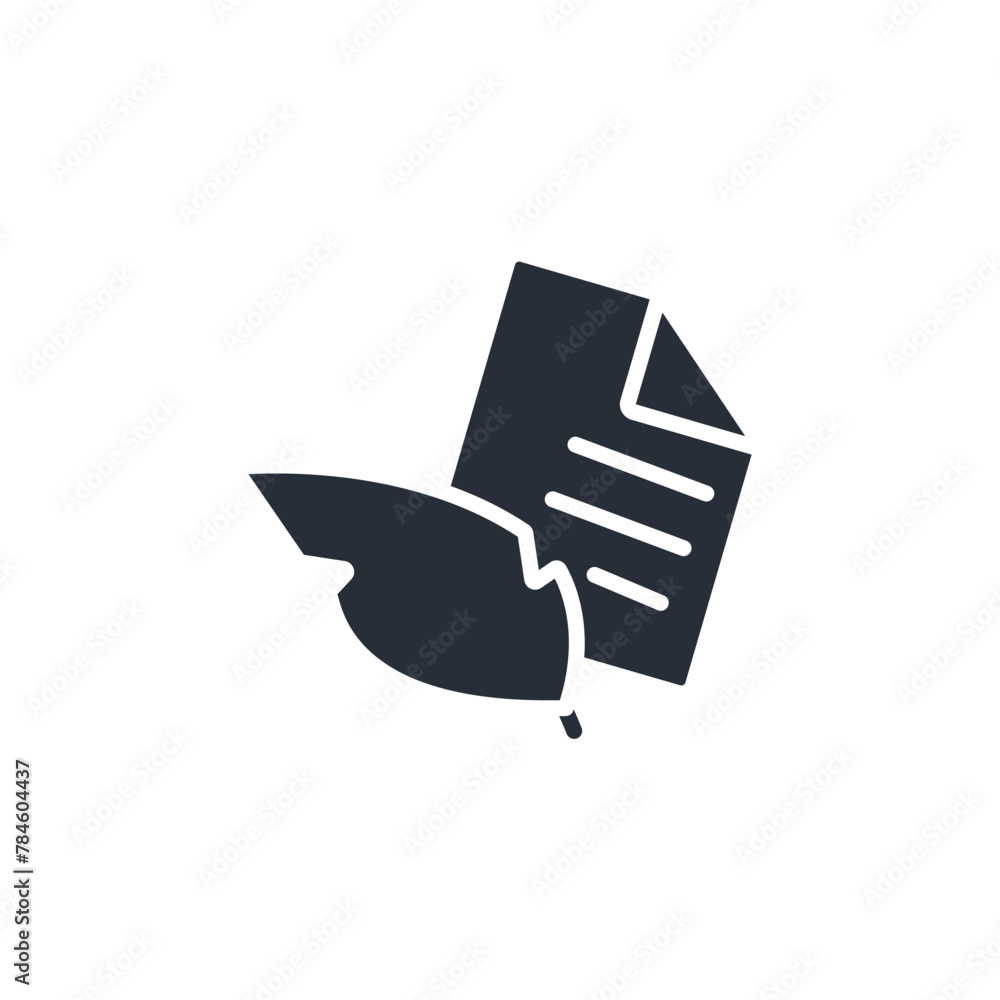 Poster write icon. vector.editable stroke.linear style sign for use web design,logo.symbol illustration.
