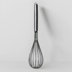 Metallic Steel Whisk with Transparent Background