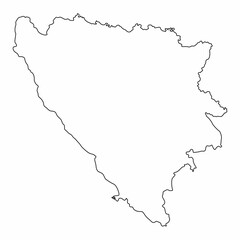 Bosnia and Herzegovina outline map - obrazy, fototapety, plakaty