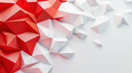 Polygonal Surface Abstract Render in Red and White