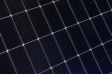 Below view of a solar cells or photovoltaic panels for renewable energy