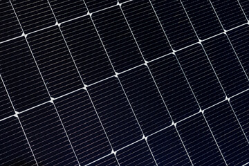 Below view of a solar cells or photovoltaic panels for renewable energy