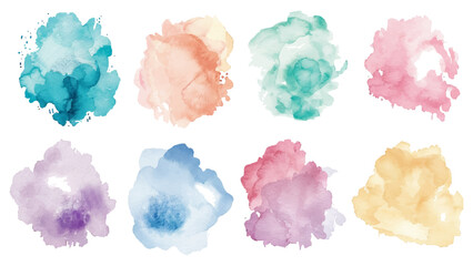 Set of watercolor circles brash multicolored. watercolor on white background. This is watercolor splash. It is drawn by hand transparent background.
