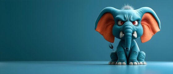 Cartoon elephant angry, with room for text 