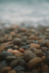 The colorful stones on the beach