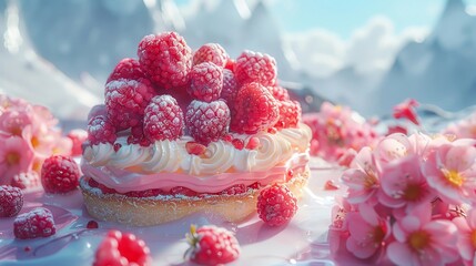 Explore the clash of dystopian aesthetics and the vibrant world of culinary arts through unexpected 3D rendering techniques, using glitch art to add a surreal twist