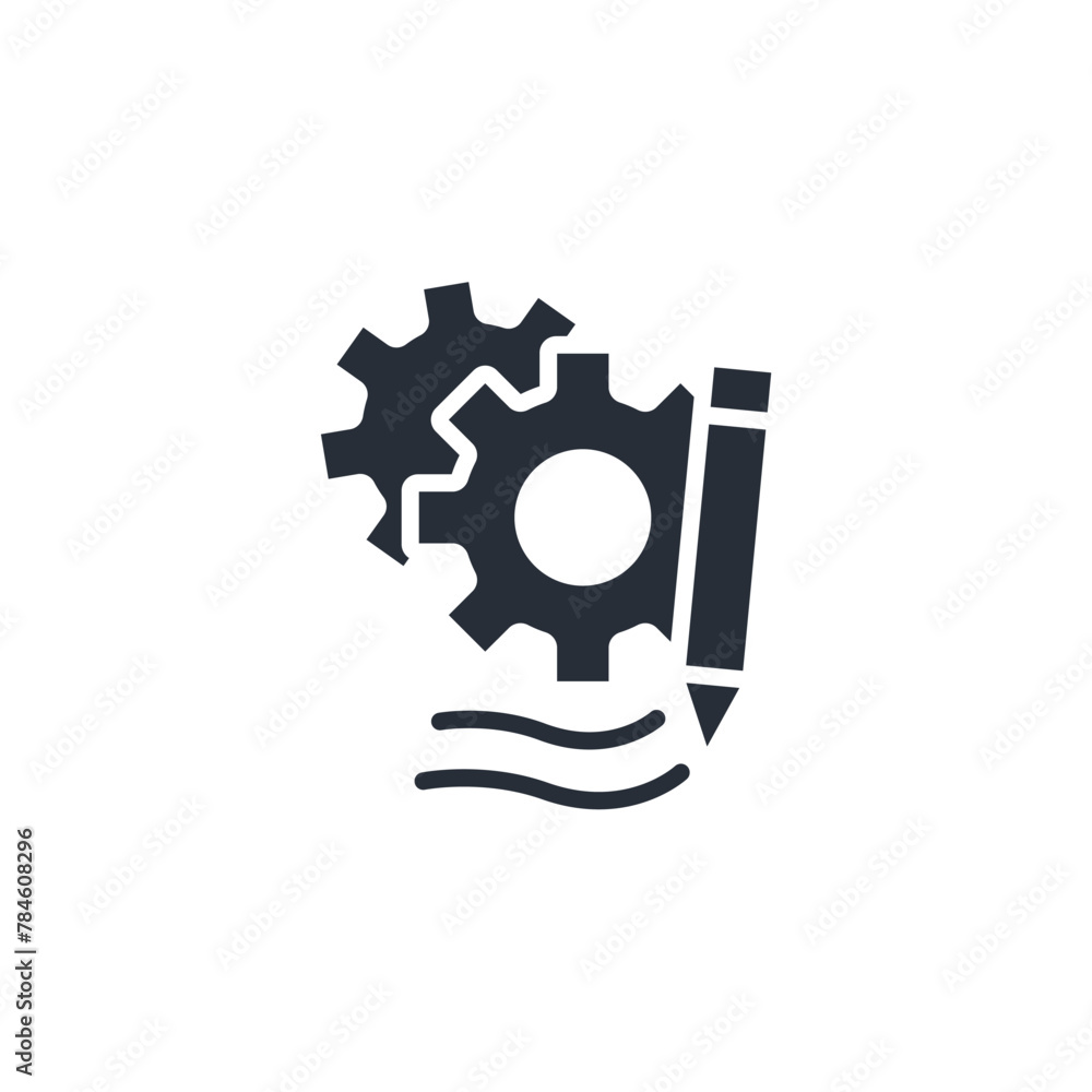 Poster modification icon. vector.editable stroke.linear style sign for use web design,logo.symbol illustrat