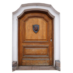 Vintage Weathered Wooden Door in Disrepair
