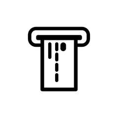 Insert credit card line icon. Bank ATM outline sign. Editable stroke. Vector graphics
