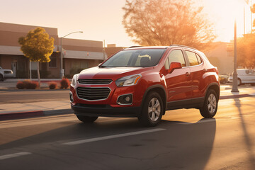 Fototapeta premium brand new modern car at outdoors