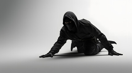 Thief silhouette criminal icon 3d - obrazy, fototapety, plakaty