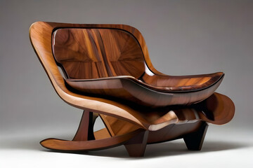 wooden rocking chair stylish ai generative 