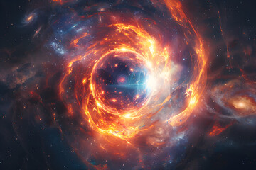 Cosmic Display: Vibrant Depiction of a Neutron Star within the Boundless Universe