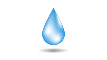 Vector blue water drop. Water drop isolated on white background.