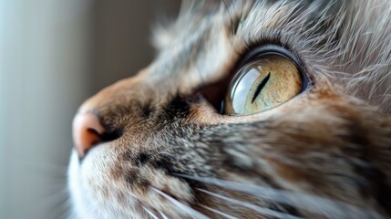 Close-up of a cats eye with blurry background