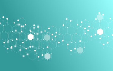 Abstract medical background with connecting hexagons