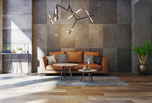 Naklejki Modern living room design.