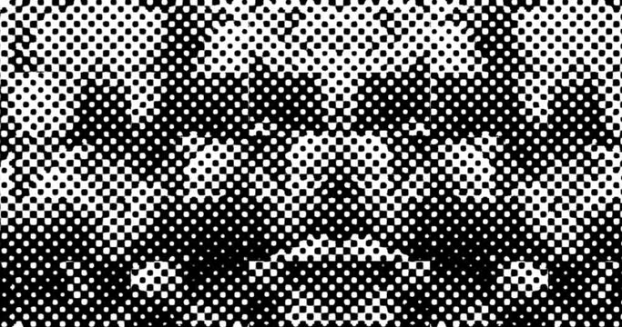 4k animated background, infinite loop - Dirty Halftone black and white, trendy background.