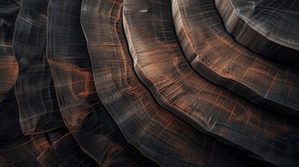 Wood larch texture of cut tree trunk, close-up. Wooden pattern. . - obrazy, fototapety, plakaty