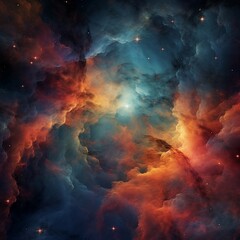 A Mesmerizing View of a Colorful Nebula in the Depths of Space
