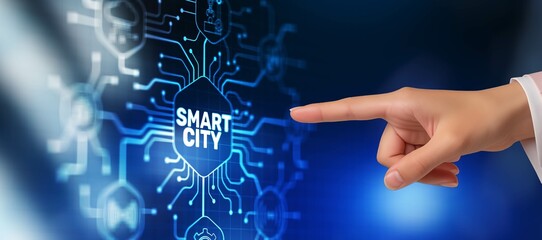 Smart city and abstract connection technology concept