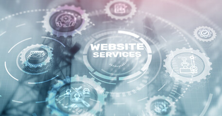 Website Services Online Internet concept. Icons on virtual screen