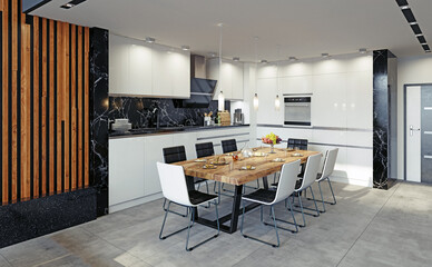 modern kitchen interior. - 784614890