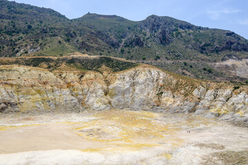 The Stefanos crater, the famous crater on the island of Nisyros in Greece