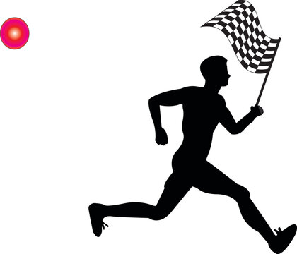 running man with chucker  flag eps vector file