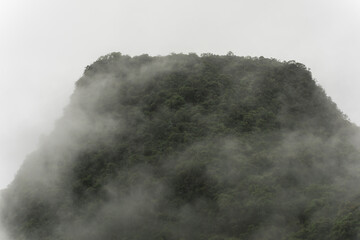 Karst peaks among clouds and mist