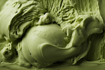 Obraz premium Matcha ice cream or green tea ice cream background